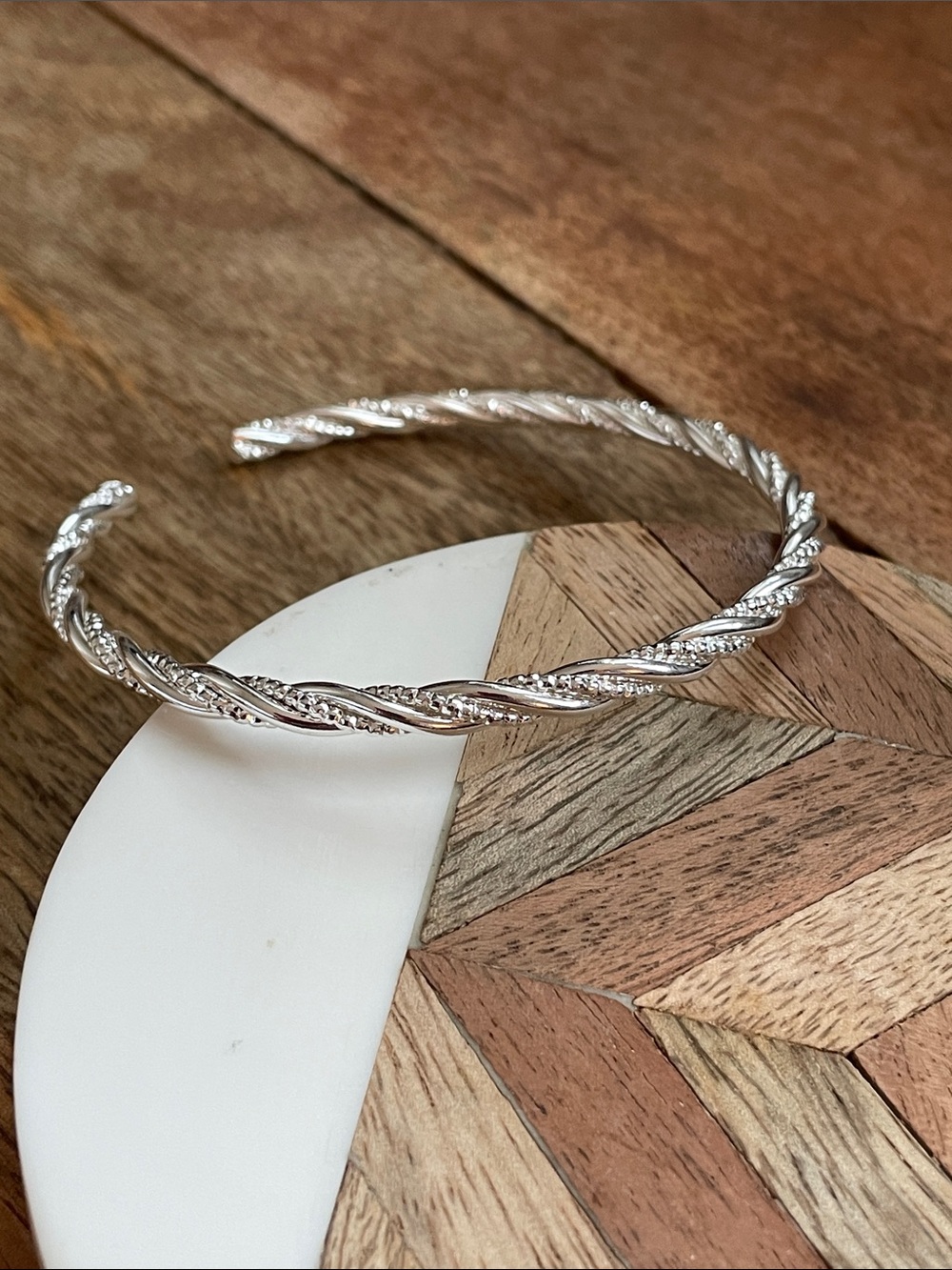 Sterling Twist Open Cuff Bracelet